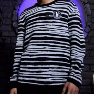 Wednesday Pugsley Stripe Intarsia Sweater